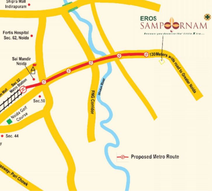 
Eros Sampoornam 3 Location map